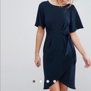 Navy blue knee length dress